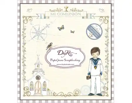 Exclusivo PAPEL SCRAP DAYKA BLOC 20x20 SCP-1008 COMUNIÓN NIÑO