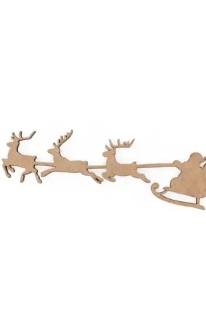 Mayoreo SILUETA MADERA RENOS CON TRINEO 11x3,8x0,3 CM