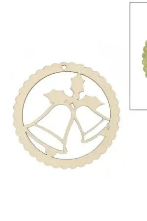 SILUETA MADERA CAMPANA NAVIDEÑA 10x0.3 CM Máxima Calidad