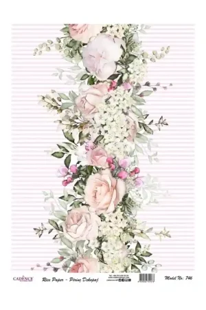 PAPEL ARROZ CADENCE Nº746 COLLAGE FLORES 30x41 Oferta Especial