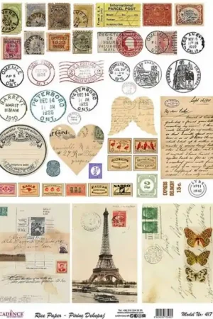 Nueva Colección PAPEL ARROZ CADENCE Nº417 SELLOS 30x41