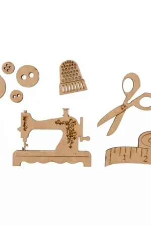 SILUETA MADERA, SET 9 ACCESORIOS COSTURA 0.3 CM GROSOR Nueva Colección