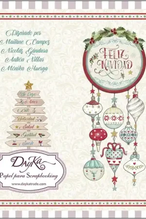 Artesanal PAPEL SCRAP DAYKA BLOC 20x20 SCP-1021 FELIZ NAVIDAD