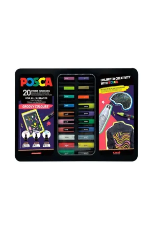 ROTULADOR POSCA MALETA 20 PIEZAS GROOVY COLOURS Precio Económico