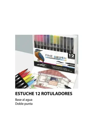 ROTULADOR ALEX BOG 2 PUNTAS FINA/PINCEL SET 12 UDS Máxima Calidad