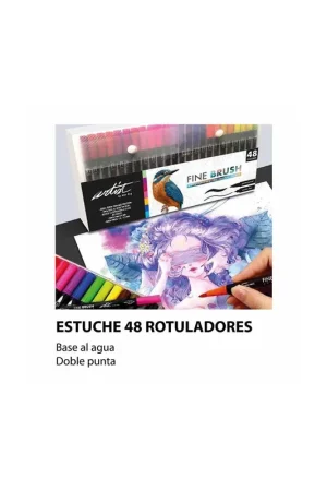 Súper Precio ROTULADOR ALEX BOG 2 PUNTAS FINA/PINCEL SET 48 UDS