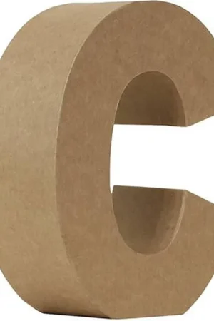 Envío Inmediato LETRA PAPEL MACHÉ "C" 25 CM