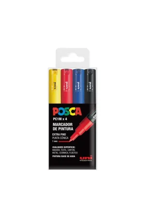 ROTULADOR POSCA PC-1M PACK 4 COLORES BASIC Profesional