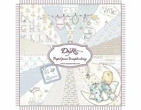 Stock Limitado PAPEL SCRAP DAYKA BLOC 20x20 SCP-1000 BEBÉ NIÑO