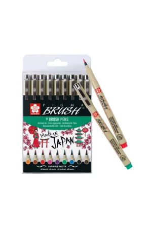 Económico ROTULADOR SAKURA PIGMA BRUSH 9 UDS SURT. POXSDKBR9