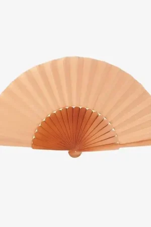 ABANICO MADERA PERAL 23 CM TELA AVELLANA Solo Por Tiempo Limitado