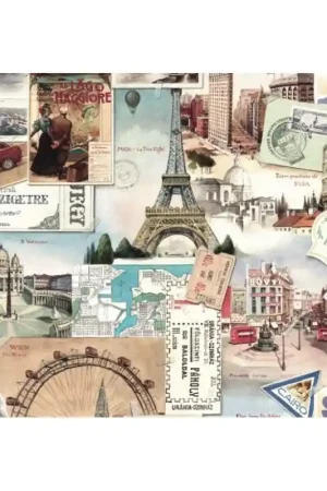 PAPEL DECORATIVO BOMOART VIAJES 100x70 CM Garantía De Devolución De Dinero