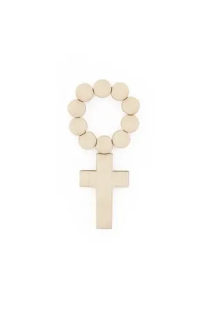 SILUETA MADERA CRUZ ROSARIO 3,4x7x0,3 CM Promoción