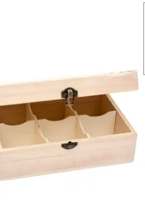 Mejor Calidad CAJA MADERA PARA TÉ 6 DIVISIONES 22x15x9 CM