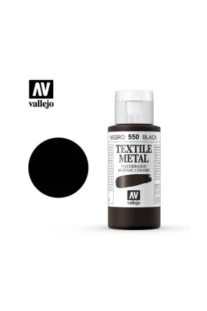 TEXTIL COLOR VALLEJO 60ML MET NEGRO 550 Ordena Ya
