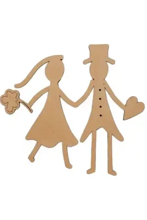 Más Vendido SILUETA MADERA NOVIOS 14x13x0.3 CM