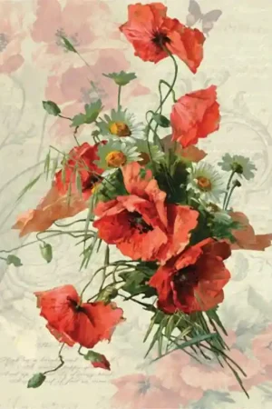 PAPEL ARROZ CALAMBOUR DGR178 AMAPOLAS 32x45 Devolución Gratuita