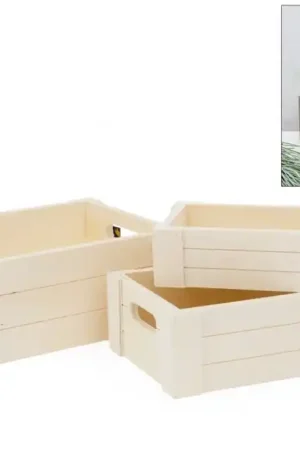 Últimas Unidades CESTAS MADERA 23x17x9 CM, SET 3