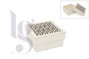 Garantía De Devolución De Dinero CAJA MADERA RECORTADA 16x16x8.5 CM