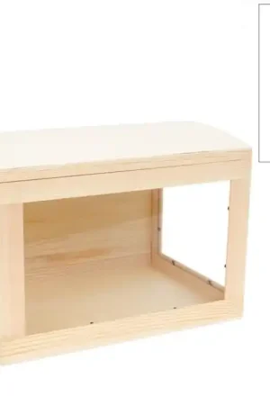 CAJA MADERA TRANSPARENTE 35x25x25.5 CM Liquidación