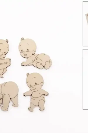 Pedido Al Por Mayor SILUETA MADERA BEBÉ 4.5x3 CM