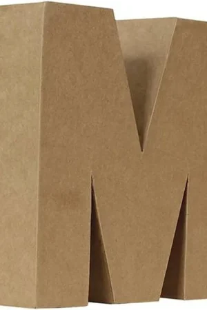 Precio Económico LETRA PAPEL MACHÉ "M" 25 CM