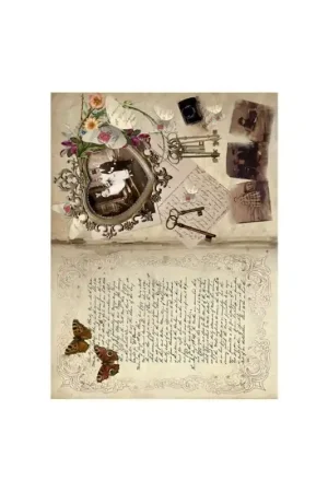 PAPEL ARROZ CADENCE Nº407 LIBRO VINTAGE 30x41 Garantía De Devolución De Dinero