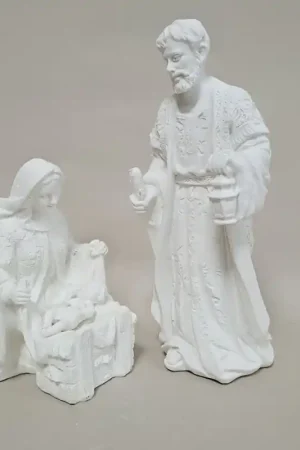 NACIMIENTO 2 PIEZAS 8.5x7x20 CM RESINA BLANCA Última Oportunidad