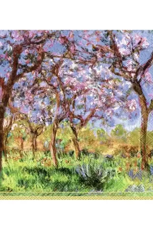 5 SERVILLETAS DECORATIVAS PRIMAVERA EN GIVERNY Profesional