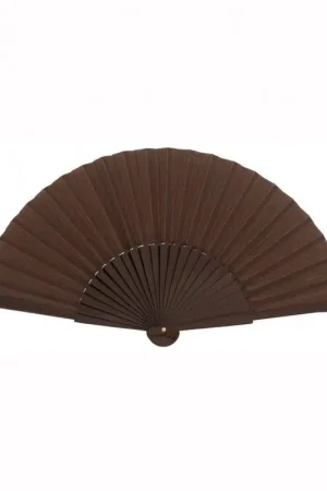 ABANICO ALGODON MUCHA TELA MARRON Promoción Exclusiva