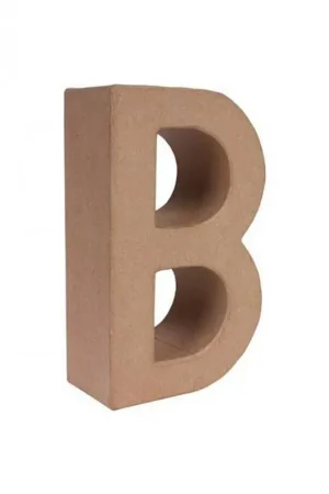LETRA PAPEL MACHE 17,5X5,5CM. “B“ Directo De Fábrica