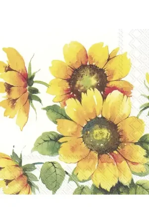 No Te Lo Pierdas PAQUETE 20 SERVILLETAS DECOUPAGE GIRASOLES DE COLORES