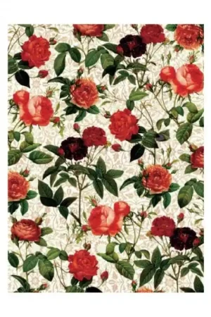 PAPEL DE ARROZ CADENCE ROSAS ROJAS 30x41 CM Alta Calidad
