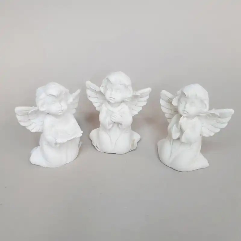 Pedido Al Por Mayor ANGELITOS DE RESINA BLANCA (3 UNIDADES)