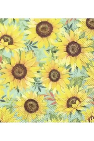 Exclusivo PAQUETE 20 SERVILLETAS DE DISEÑO PARA DECOUPAGE CAMPO DE GIRASOLES