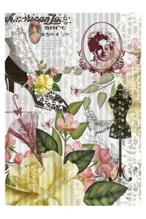 Stock Limitado PAPEL DE ARROZ CADENCE ZAPATO ANTIGUO Y MANIQUI 30x41 CM