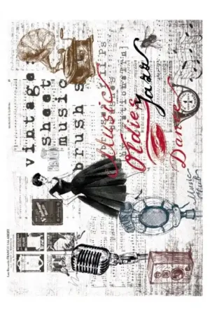 Oferta Flash PAPEL DE ARROZ CADENCE MÚSICA VINTAGE 30x41 CM