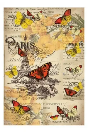Original PAPEL DE ARROZ CADENCE MARIPOSAS EN PARIS 30x41 CM