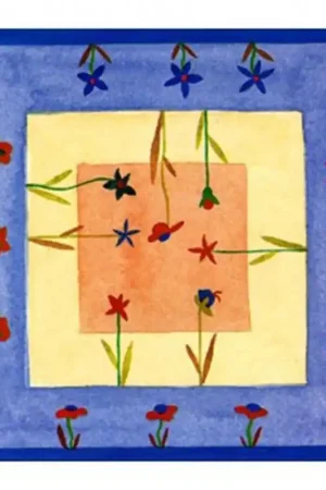 PAÑUELO SEDA PERFILADO CON GUTA 90X90 FLORAL A Buen Precio