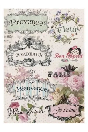 Edición Limitada PAPEL DE ARROZ CADENCE CARTELES NOMBRES EN FRANCÉS 30x41 CM