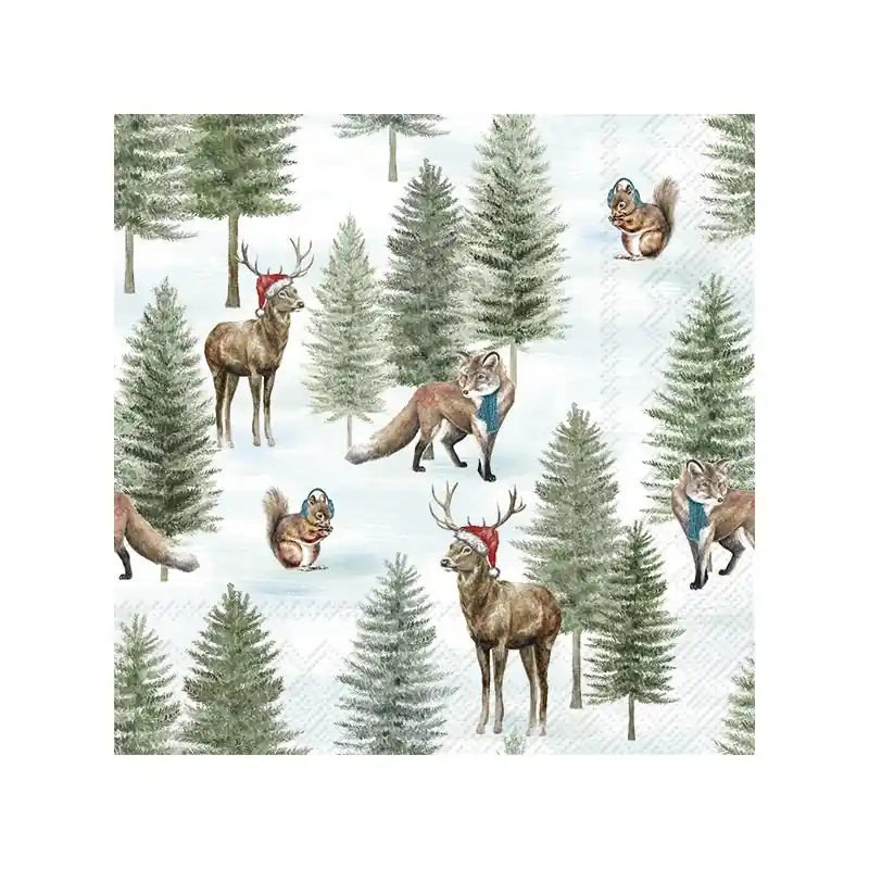 Liquidación 5 SERVILLETAS CON MOTIVOS DE ANIMALES NORDICOS