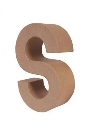 Artesanal LETRA PAPEL MACHE 17,5X5,5CM. “S“