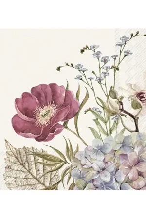Envío Exprés PAQUETE 20 SERVILLETAS DE DISEÑO PARA DECOUPAGE BELLES FLEURS