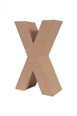 Última Versión LETRA PAPEL MACHE 17,5X5,5CM. “X“