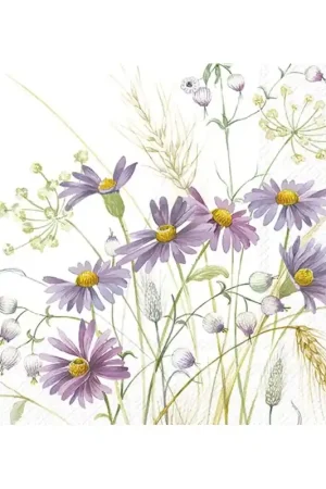 5 SERVILLETAS CON FLORES LILAC ASTER Comprar En Línea