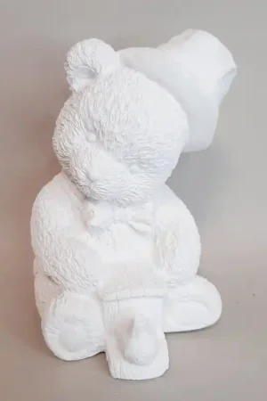 FIGURA INFANTIL DE ESCAYOLA OSITO CON GORRO 11 CM Mayoreo