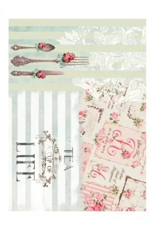 Nuevo Modelo PAPEL DE ARROZ CADENCE CUBIERTOS DE PLATA 30x41 CM