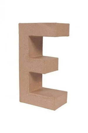 LETRA PAPEL MACHE 25X6CM. “E“ Alta Calidad