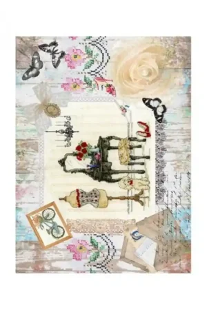 Precio Rebajado PAPEL DE ARROZ CADENCE TOCADOR EN PUNTO DE CRUZ 30x41 CM