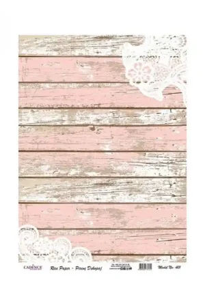 PAPEL DE ARROZ CADENCE LISTONES ROSAS 30x41 CM Imprescindible (Must-Have)